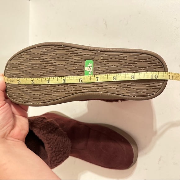 Sanuk Womens Roll-Top Bootie Wool Boots Burgundy Size 8 - Picture 9 of 10